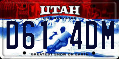UT license plate D614DM
