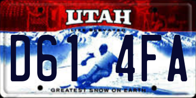 UT license plate D614FA