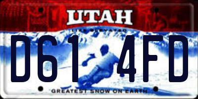 UT license plate D614FD