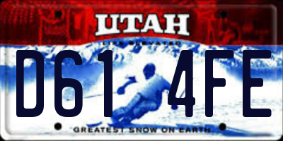 UT license plate D614FE