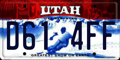 UT license plate D614FF