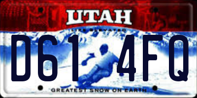 UT license plate D614FQ