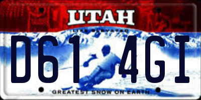 UT license plate D614GI