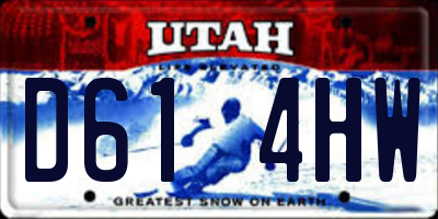 UT license plate D614HW