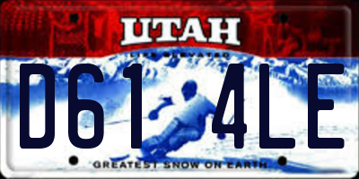 UT license plate D614LE