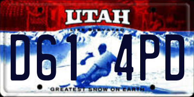 UT license plate D614PD