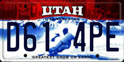UT license plate D614PE