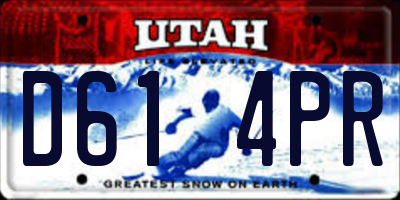 UT license plate D614PR