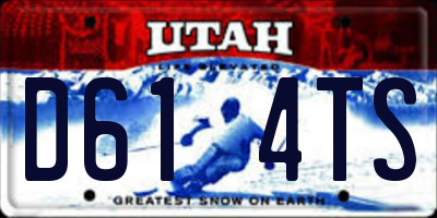 UT license plate D614TS