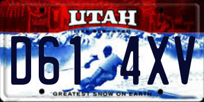 UT license plate D614XV