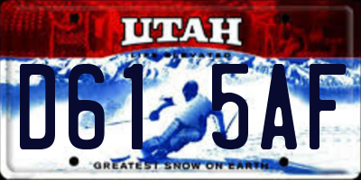 UT license plate D615AF