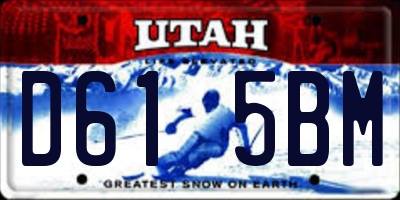 UT license plate D615BM