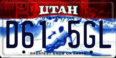 UT license plate D615GL