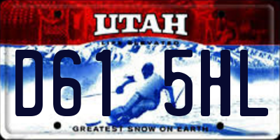 UT license plate D615HL