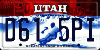 UT license plate D615PI