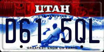 UT license plate D615QL