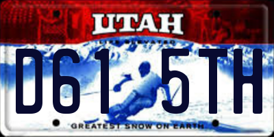 UT license plate D615TH