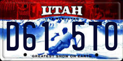 UT license plate D615TO