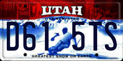 UT license plate D615TS