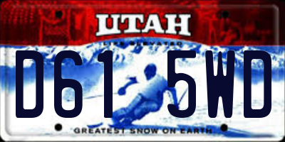 UT license plate D615WD