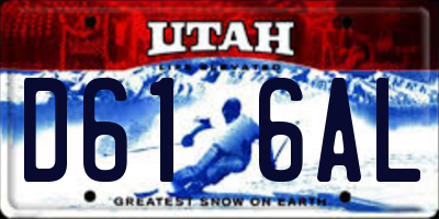 UT license plate D616AL