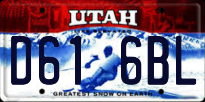 UT license plate D616BL