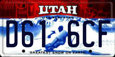 UT license plate D616CF