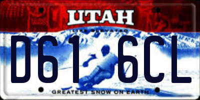 UT license plate D616CL