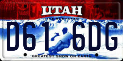 UT license plate D616DG