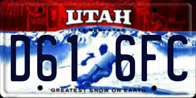 UT license plate D616FC