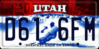 UT license plate D616FM