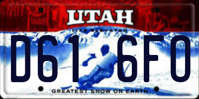 UT license plate D616FO