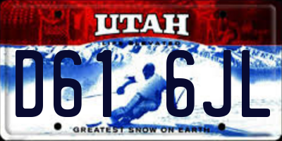 UT license plate D616JL