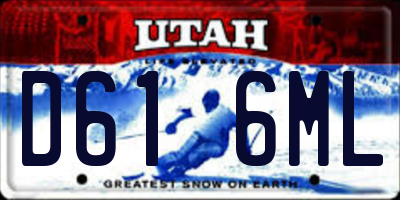 UT license plate D616ML