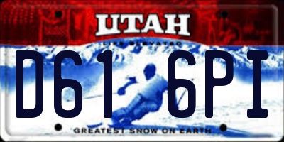 UT license plate D616PI