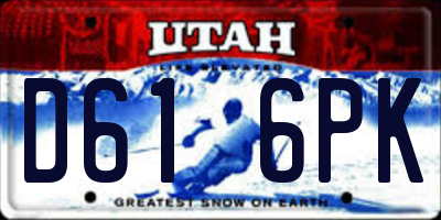 UT license plate D616PK