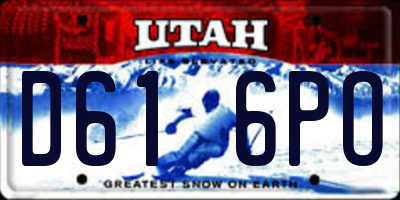 UT license plate D616PO