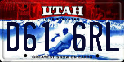 UT license plate D616RL