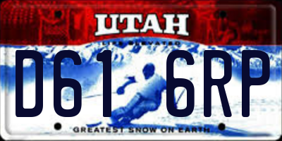 UT license plate D616RP