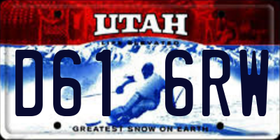UT license plate D616RW