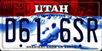 UT license plate D616SR