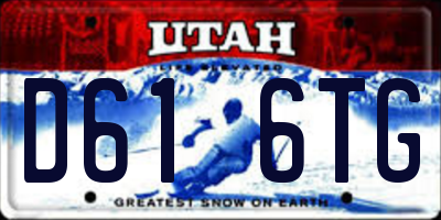 UT license plate D616TG