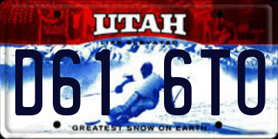 UT license plate D616TO