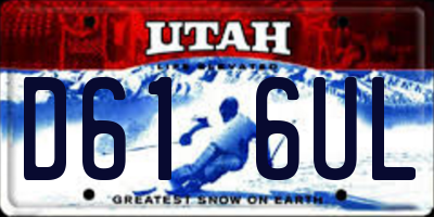 UT license plate D616UL