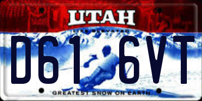 UT license plate D616VT
