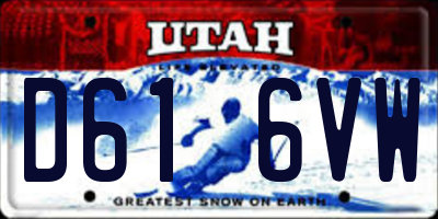 UT license plate D616VW