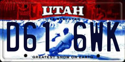 UT license plate D616WK
