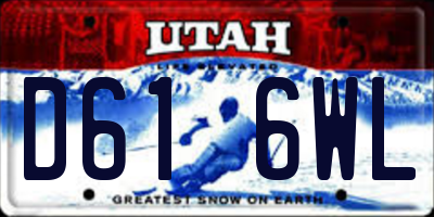 UT license plate D616WL