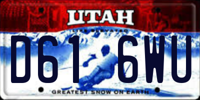 UT license plate D616WU