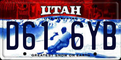 UT license plate D616YB